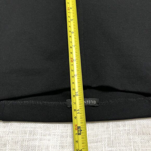 Eileen Fisher Black Zip Ankle Pants L Pull-On Ponte Knit Slim Stretch Minimalis - Picture 12 of 16
